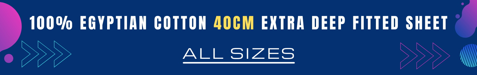 400TC 100% Egyptian Cotton 3PC 40CM EXTRA DEEP FITTED SHEET BED SHEET SINGLE DOUBLE KING SIZES 1 40cm