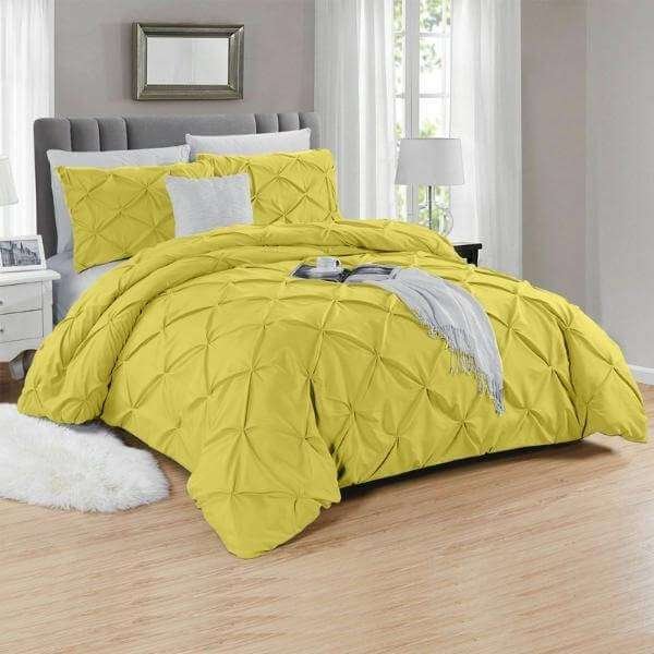 Cotton Pintuck Bedding Set Yellow