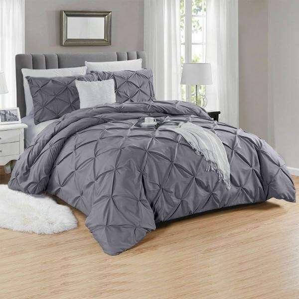 grey pintuck duvet cover