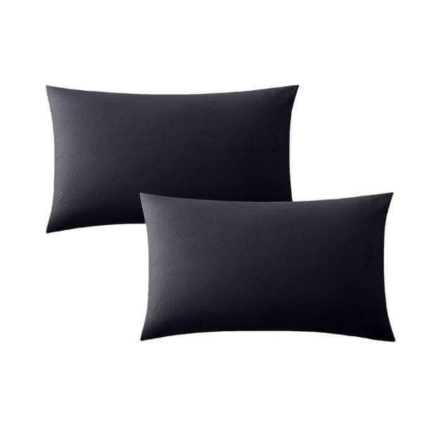 Cotton Housewife Pillow Cases Black