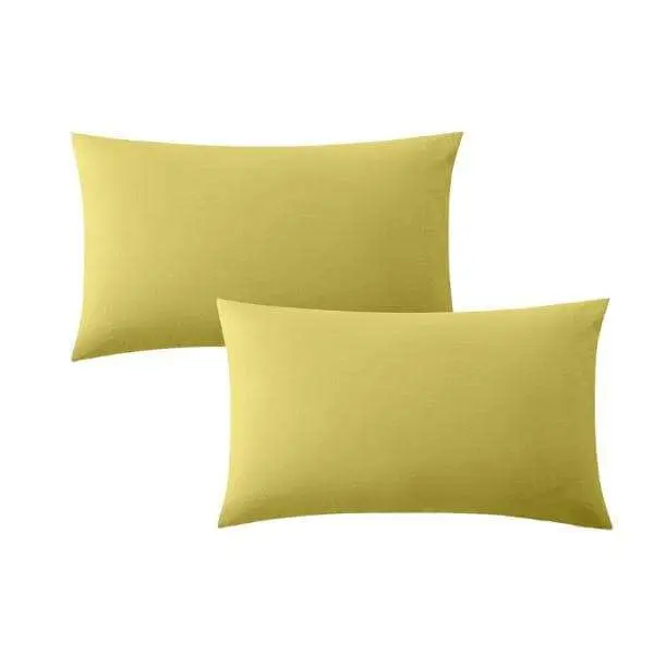 Cotton Housewife Pillow Cases Yellow