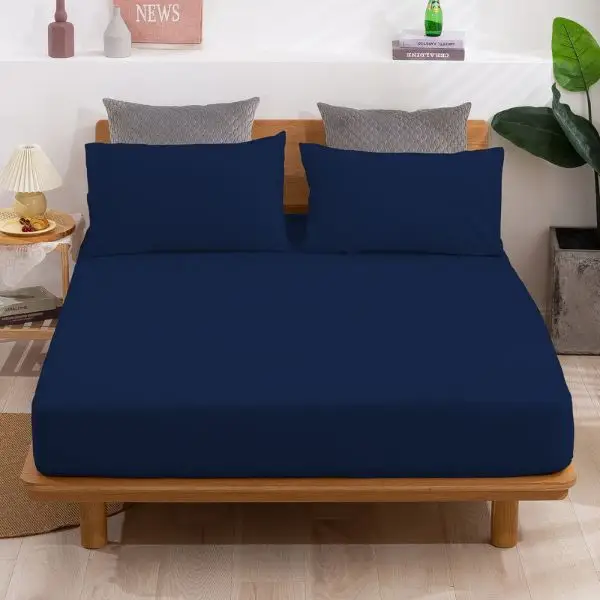 100% Egyptian cotton fitted sheet in Navy Blue Color