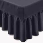 Egyptian Cotton black valance sheet in Black Color