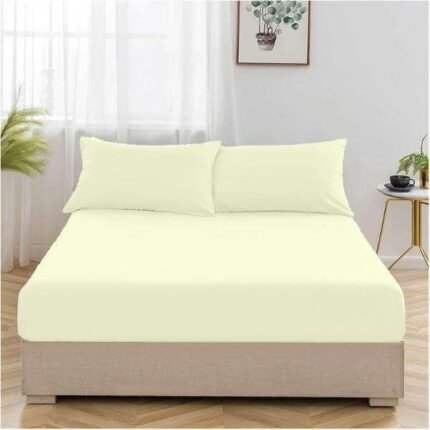Egyptian Cotton Fitted Sheet Cream color
