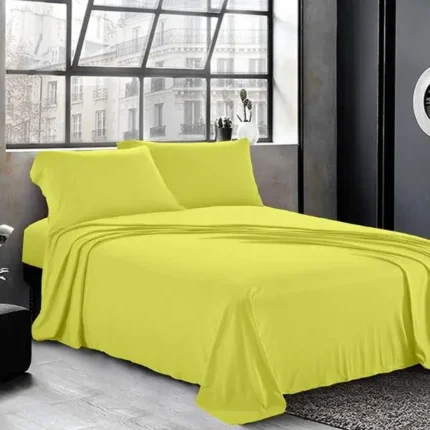 Egyptian cotton flat sheet yellow