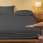 3PC Super King Fitted Bed Sheet Set Flannelette 100% Brushed Cotton 30cm/12″ Deep Fitted Sheet Super King With Pillow Cases 2 Pack - Image 2
