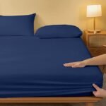 3PC Super King Fitted Bed Sheet Set Flannelette 100% Brushed Cotton 30cm/12″ Deep Fitted Sheet Super King With Pillow Cases 2 Pack - Image 6