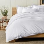 100% Luxury Brushed Cotton Flannelette Double Duvet Cover Set Elegant Button Closure Duvet Cover Double and Pillowcases Set – Ultra Soft & Breathable Quilt Cover Set
