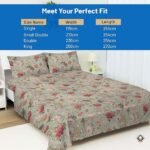 100% Egyptian Cotton 400 Thread Count Printed Floral Flat Sheet – Soft, Breathable Bedding for Comfortable Sleep – Single, Small Double, Double & King Sizes