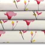 4PC Floral Printed Bed Sheet Set Small Double – 100% Egyptian Cotton 400 Thread Count | Includes Fitted Sheet, Flat Sheet & 2 Pillowcases | Premium Floral Bedding Set